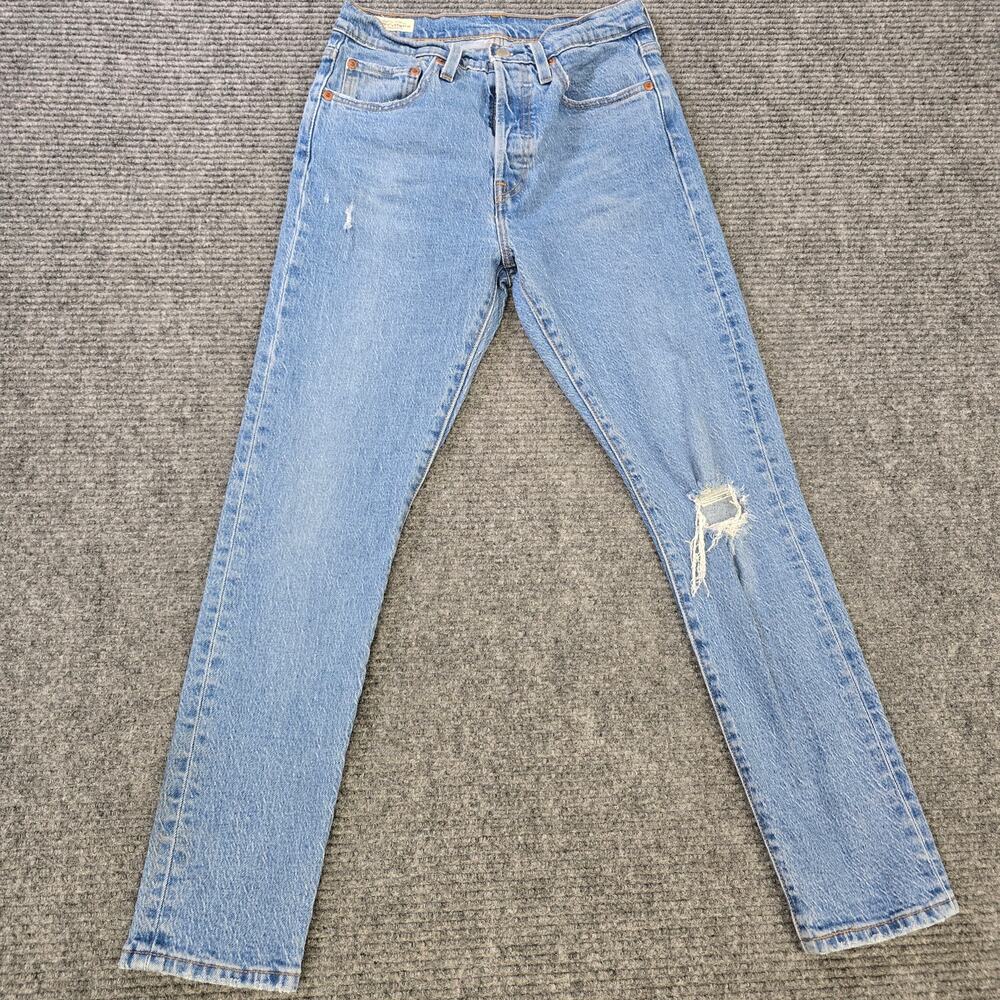 Levi's 501 S Jeans Womens 27x28 Light Wash Distressed Premium
